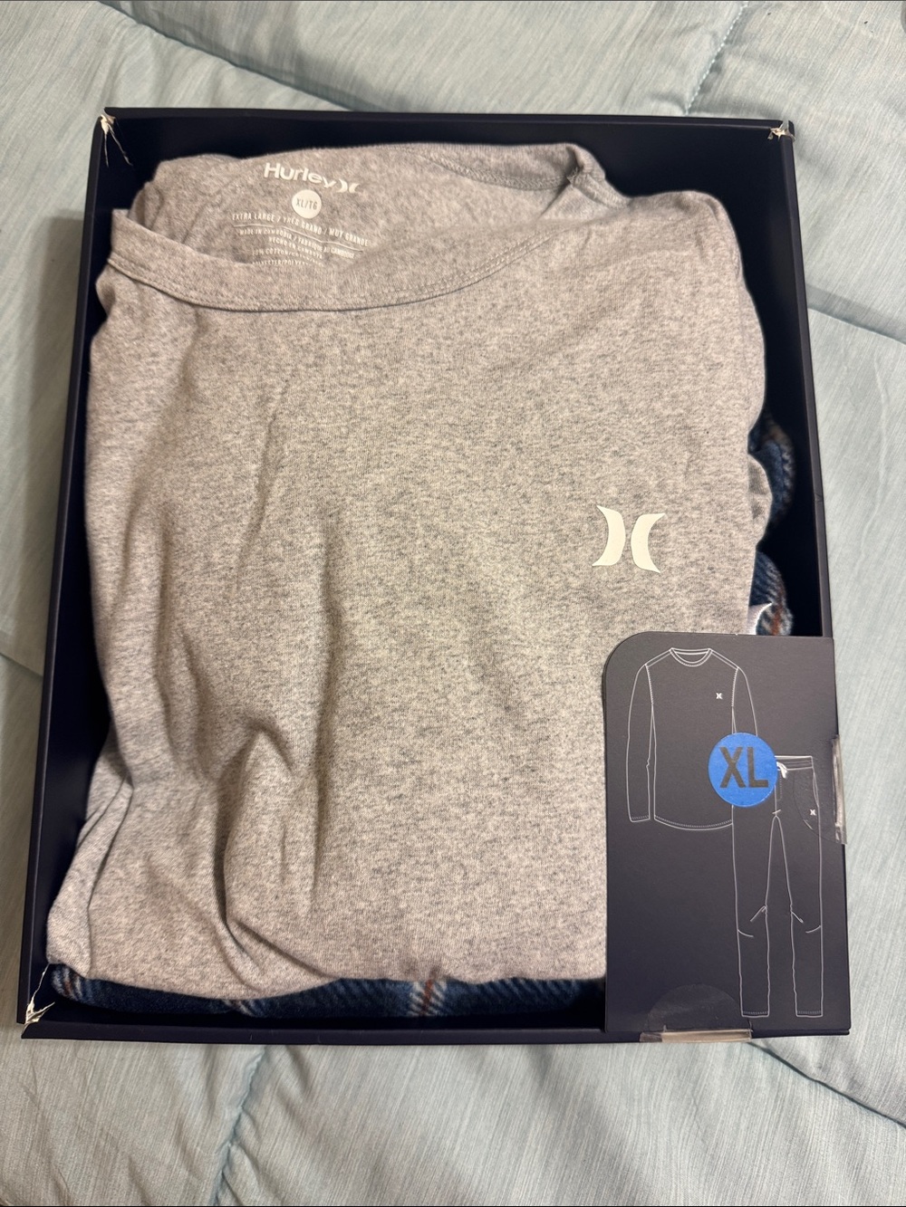 Hurley Men's Heather Long Sleeve Flannel Pajamas Size XL New In Box